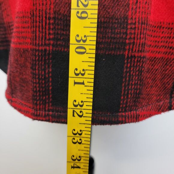 Old Navy Mens Red Black Buffalo Check Plaid Thick Flannel Shirt Jacket/Shacket M - Picture 8 of 15